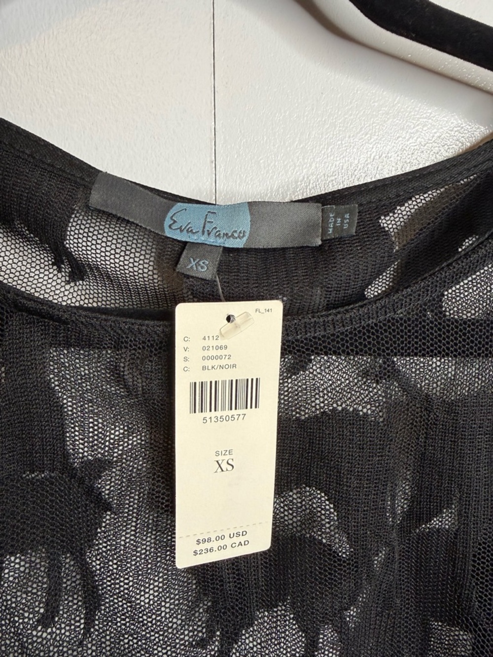 Eva Franco Anthropologie Black Sheer Ruffle Sleeve Dog Top XS NWT $99 - Picture 2 of 6
